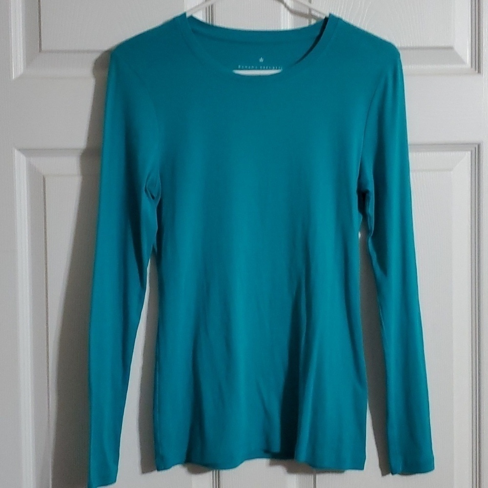 Banana Rebublic Women's Blue Crew Neck Long Sleeve Tee Size Small